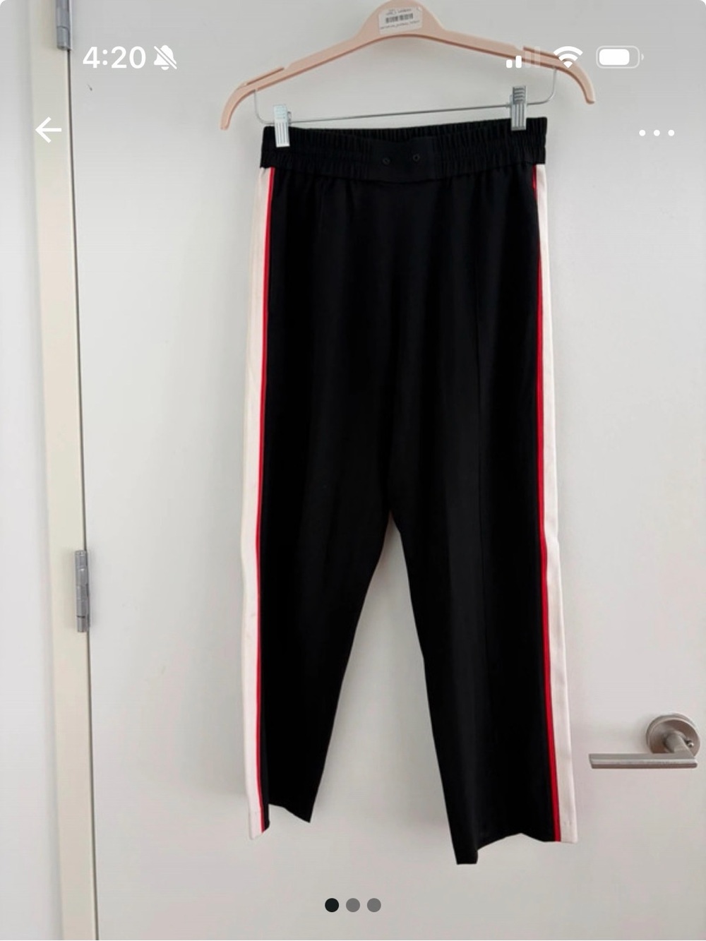 Kenzo Black Track Pants with Side Stripe sz 4 (36)
